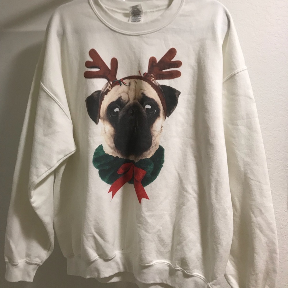 Pug Christmas Sweatshirt (NWOT)